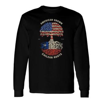 American Grown Chilean Roots Chile Flag Long Sleeve T-Shirt T-Shirt | Mazezy