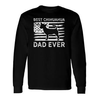 Amerrican Flag Chihuahua Dad Chiwawa 70S Pet Owner Long Sleeve T-Shirt T-Shirt | Mazezy