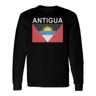 Antigua Flag Artistic Waladli Long Sleeve T-Shirt T-Shirt | Mazezy