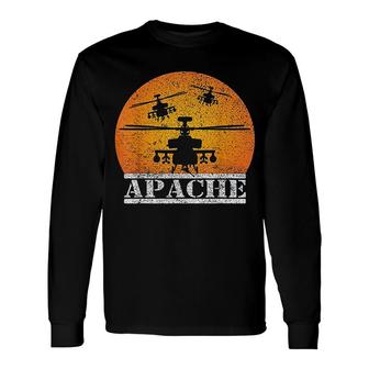 Apache Helicopter Ah64 Attack Helicopters Pilot Sunset Long Sleeve T-Shirt T-Shirt | Mazezy