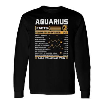 Aquarius Facts Zodiac Aquarius Birthday Long Sleeve T-Shirt T-Shirt | Mazezy