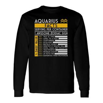 Aquarius Facts Zodiac Horoscope Astrology Star Sign Long Sleeve T-Shirt T-Shirt | Mazezy
