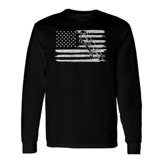 Archery Bow Hunting Usa Flag 4Th Of July Vintage Long Sleeve T-Shirt T-Shirt | Mazezy