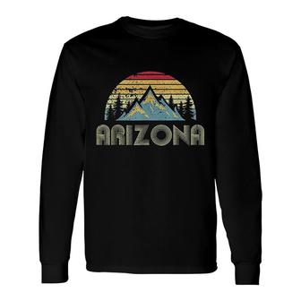 Arizona Retro Vintage Mountains Nature Hiking Long Sleeve T-Shirt - Seseable