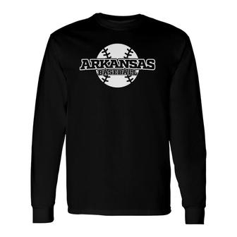 Arkansas Baseball Block Font Long Sleeve T-Shirt T-Shirt | Mazezy