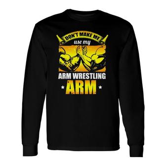 Arm Wrestling Arm Press Sports Arm Wrestler Retro Long Sleeve T-Shirt | Mazezy