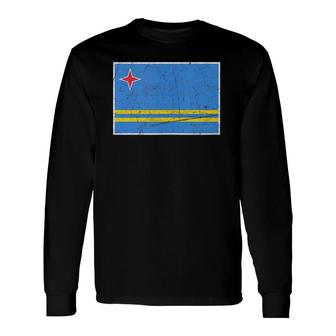 Aruba Flag With Vintage Aruban National Colors Long Sleeve T-Shirt T-Shirt | Mazezy DE