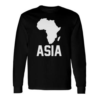 Asia With Africa Map Geography Teacher Long Sleeve T-Shirt T-Shirt | Mazezy