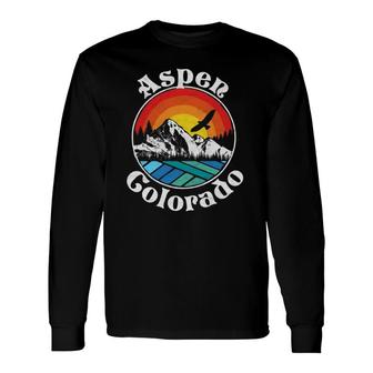 Aspen Colorado Vintage Mountain Outdoor Hiking Long Sleeve T-Shirt T-Shirt | Mazezy