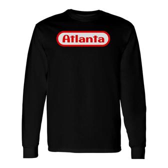 Atlanta Ga Retro Gamer Rounded Rectangle Long Sleeve T-Shirt T-Shirt | Mazezy