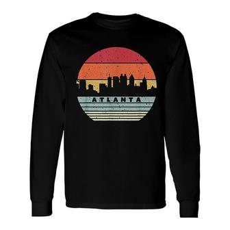 Atlanta Souvenir Retro Style Usa Skyline Long Sleeve T-Shirt T-Shirt | Mazezy