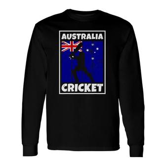 Australian Cricket Fan Flag Of Australia Cricket Long Sleeve T-Shirt T-Shirt | Mazezy