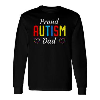 Autism Awareness Proud Autistic Dad Cute Puzzle Piece Father Long Sleeve T-Shirt T-Shirt | Mazezy
