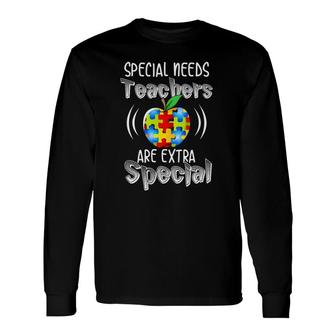 Autism Awareness Teachers Are Special Cute Apple Puzzle Long Sleeve T-Shirt T-Shirt | Mazezy CA