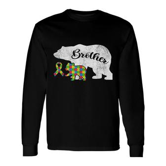 Autism Bear Brother Autism Awareness Bro Long Sleeve T-Shirt - Thegiftio UK