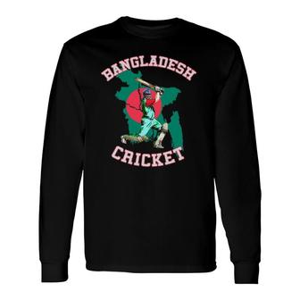 Bangladesh Batsman Bangladesh Tiger Cricket Cup Fan Long Sleeve T-Shirt T-Shirt | Mazezy UK