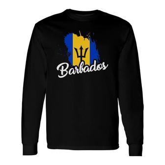Barbados Flag Bajan Proud Roots Love Heritage Cute Long Sleeve T-Shirt | Mazezy
