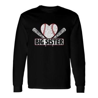 Baseball Big Sister Matching Softball Baseball Lover Long Sleeve T-Shirt - Thegiftio
