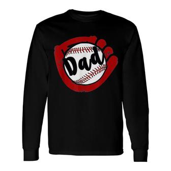 Baseball Dad For Baseball Softball Mom Long Sleeve T-Shirt T-Shirt | Mazezy