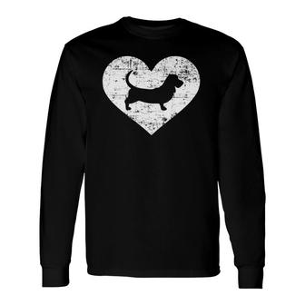 Basset Hound Heart Dog Lover Long Sleeve T-Shirt | Mazezy