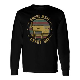 Bbq Pit Accessory Idea For Dad Meat Smoking Long Sleeve T-Shirt T-Shirt | Mazezy