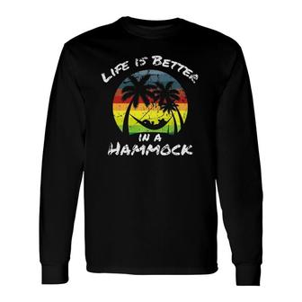 Beach Camping Hammock Backpacking Hammocking Long Sleeve T-Shirt T-Shirt | Mazezy