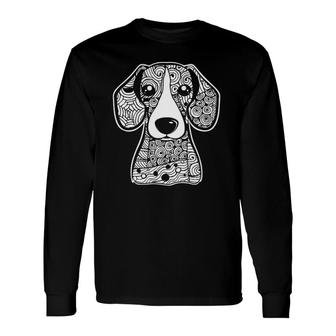 Beagle Face Graphic Art For Dog Mom And Dad Long Sleeve T-Shirt T-Shirt | Mazezy