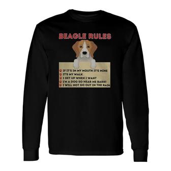 Beagle Rules For Owner Beagle Dog Lover Pet Owner Long Sleeve T-Shirt T-Shirt | Mazezy UK