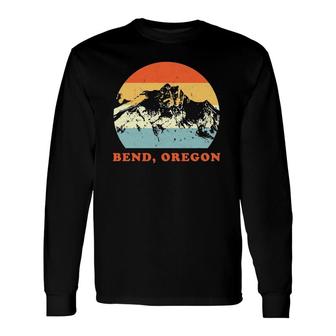 Bend, Oregon Vintage Mountain Lovers Throwback Long Sleeve T-Shirt T-Shirt | Mazezy