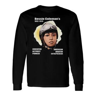Bessie Coleman In Full Colors Dark Long Sleeve T-Shirt T-Shirt | Mazezy