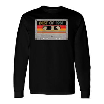 Best Of 1981 40Th Birthday Cassette Tape Vintage V-Neck Long Sleeve T-Shirt T-Shirt | Mazezy