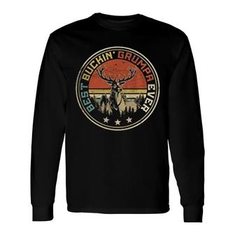 Best Buckin Grumpa Ever Vintage Hunting Long Sleeve T-Shirt - Thegiftio