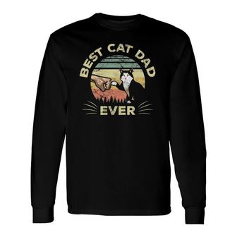 Best Cat Dad Ever Kitten Fist Bump Cute Pet Owner Father Long Sleeve T-Shirt T-Shirt | Mazezy