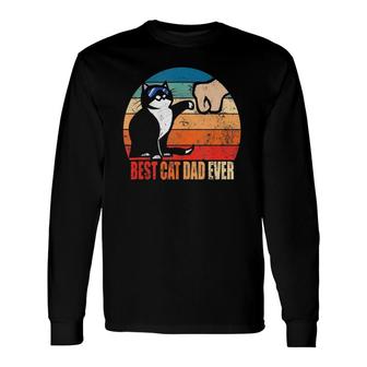 Best Cat Dad Ever Paw Fist Bump Father's Day Tee Long Sleeve T-Shirt T-Shirt | Mazezy