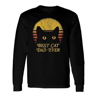 Best Cat Daddy Vintage Eighties Style Cat Retro Distressed Long Sleeve T-Shirt T-Shirt | Mazezy