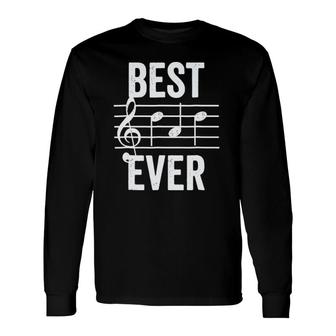 Best Dad Ever Music Note Bold Condensed Dark Long Sleeve T-Shirt T-Shirt | Mazezy