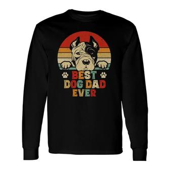 Best Dog Dad Ever Pit Bull Daddy American Pitbull Dog Lover Long Sleeve T-Shirt T-Shirt | Mazezy
