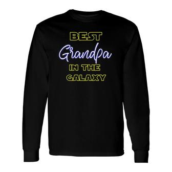 Best Grandpa In The Galaxy Grandfather American Granddad Long Sleeve T-Shirt T-Shirt | Mazezy