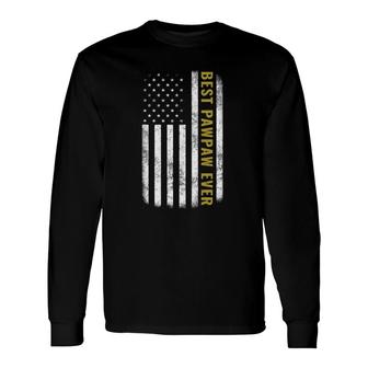 Best Pawpaw Ever Vintage American Flag Tee Father's Day Long Sleeve T-Shirt T-Shirt | Mazezy