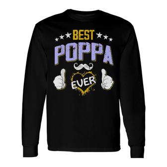 Best Poppa Ever Personalized Grandpa Long Sleeve T-Shirt T-Shirt | Mazezy