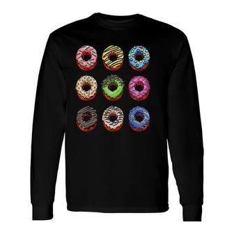 Big Pack Donuts Bakery Tasty And Sweet Dessert Long Sleeve T-Shirt | Mazezy