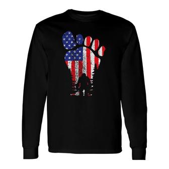 Bigfoot 4Th Of July Sasquatch American Flag Patriotic Long Sleeve T-Shirt T-Shirt | Mazezy