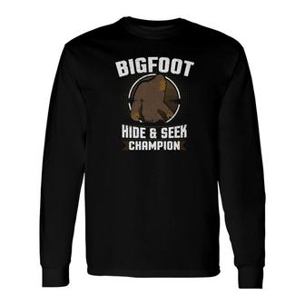 Bigfoot Hide And Seek Champion Sasquatch Shirt Long Sleeve T-Shirt - Thegiftio UK