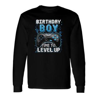 Birthday Boy Time To Level Up Video Game Birthday Boys Long Sleeve T-Shirt - Seseable