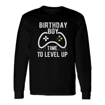 Birthday Boy Time To Level Up Video Game Birthday Long Sleeve T-Shirt - Seseable
