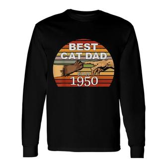 Birthday Retro Creation Art Michelangelo Cat Dad Since 1950 Long Sleeve T-Shirt T-Shirt | Mazezy
