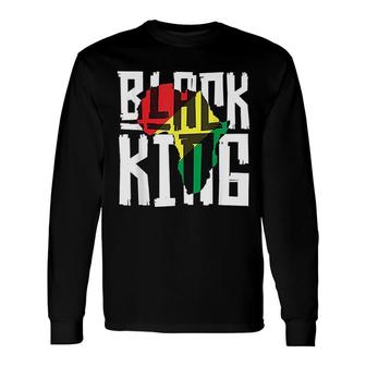 Black King History Month Africa Tribal Long Sleeve T-Shirt T-Shirt | Mazezy