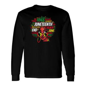 Black Messy Bun Juneteenth Celebrate Independence Day Long Sleeve T-Shirt T-Shirt | Mazezy