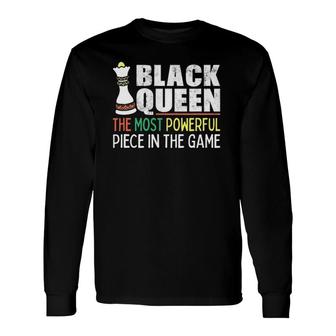 Black Queen Most Powerful Chess African American Long Sleeve T-Shirt T-Shirt | Mazezy