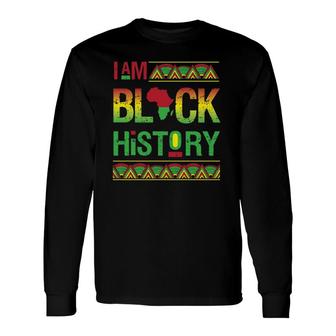 I Am Black History Dashiki African Map Long Sleeve T-Shirt T-Shirt | Mazezy